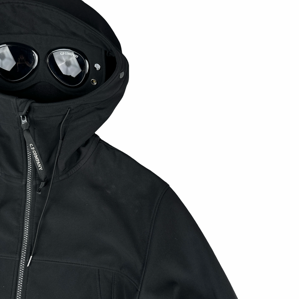 CP Company Black Soft Shell R Goggle Jacket - Small