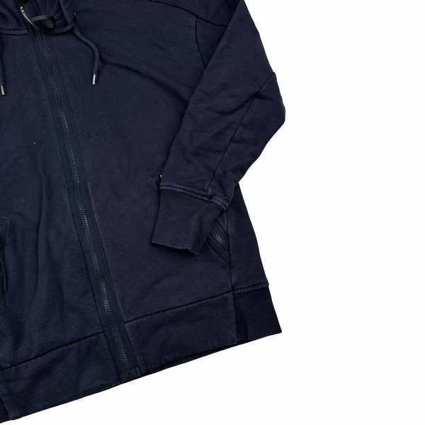 CP Company Navy Goggle Cotton Zip Up Hoodie - Small