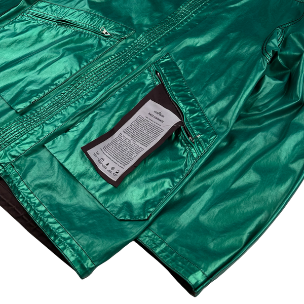 Stone Island 2015 Reversible Green Spaceman Raso Gommato Jacket - Large