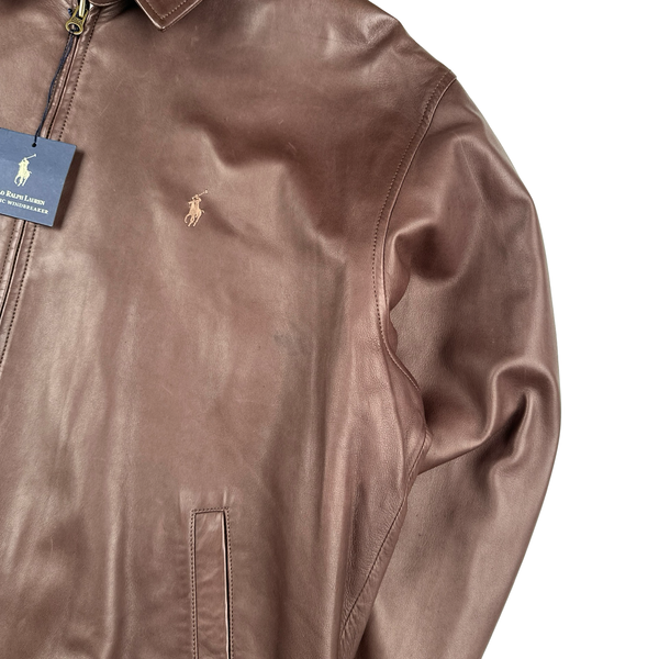 Ralph Lauren Brown Collar Leather Jacket - XL