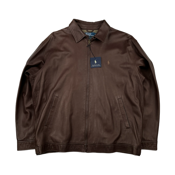 Ralph Lauren Brown Heavyweight Leather Jacket - XL