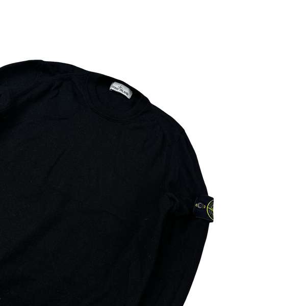 Stone Island 2020 Black Crewneck Wool Knit Jumper - Small