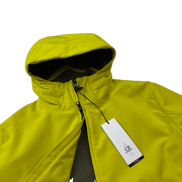 CP Company Neon Yellow Soft Shell R Fleece Lined Hooded Jacket - XXL