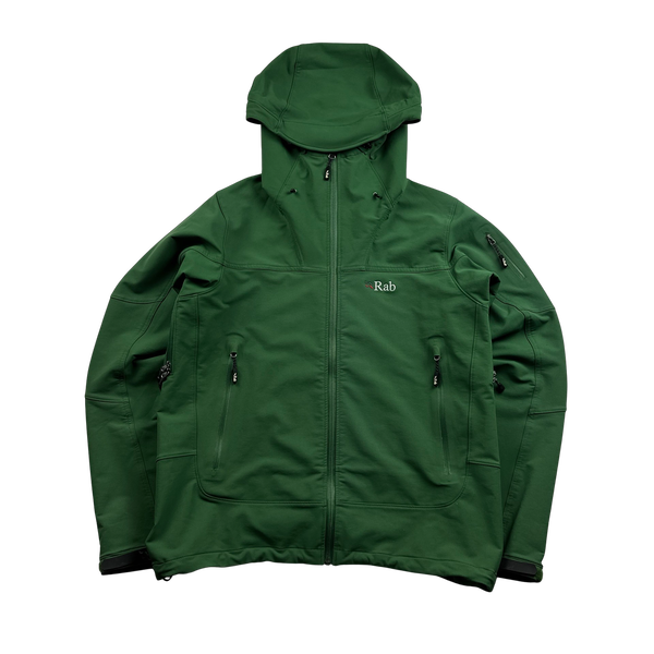 RAB Green Zipped Waterproof Soft Shell Jacket - Large