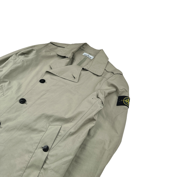 Stone Island 2015 Tan 3L Performance Cotton Trench Coat - Large