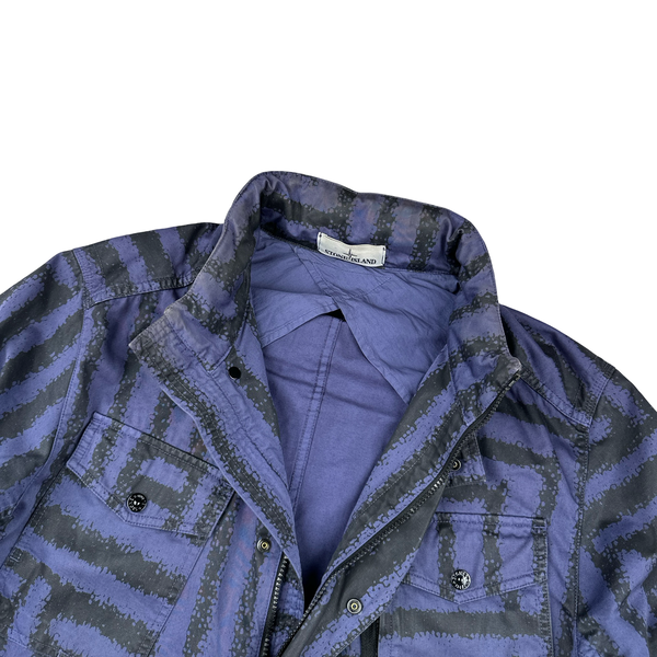 Stone Island 2014 Purple Raso Di Cotone Maze Overshirt Jacket - XL