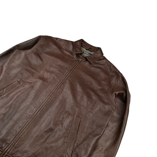 Ralph Lauren Brown Heavyweight Leather Jacket - Medium