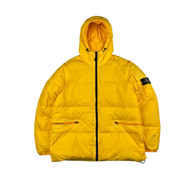 Stone Island 2022 Yellow Crinkle R-NY Down Puffer Jacket - XXL