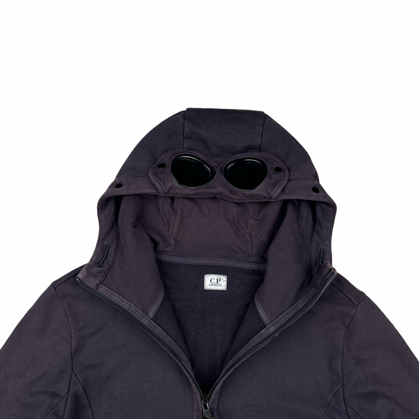 CP Company Navy Goggle Cotton Zip Up Hoodie - Large