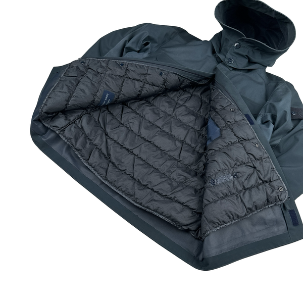 Stone Island 2017 Waterproof Down Lined Navy Ghost Tank Shield Jacket - Large