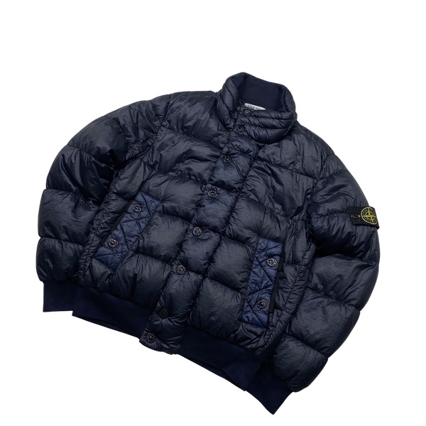 Stone Island Navy 2011 Garment Dyed Puffer Jacket - Small