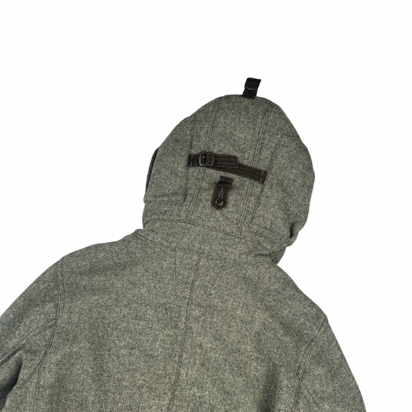 CP Company Grey MTP Liner Tweed Goggle Face Mask Field Jacket - Large