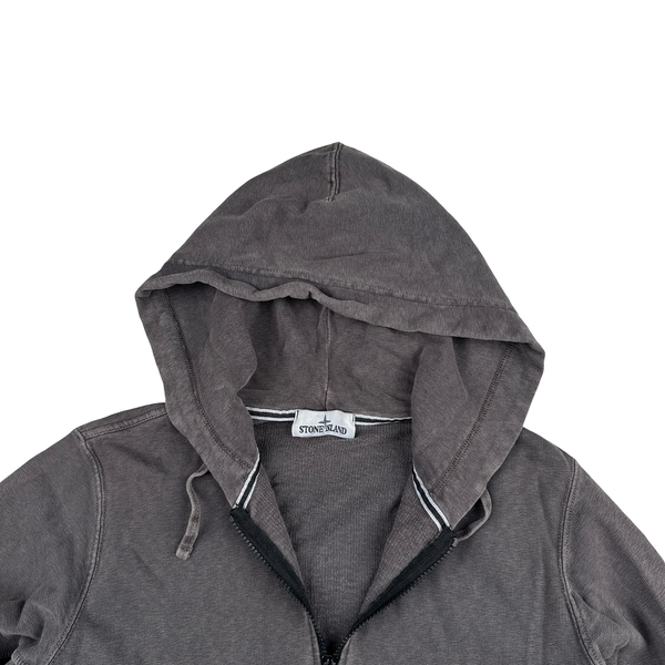 Stone Island 2017 Grey Zip Up Cotton Hoodie - Large