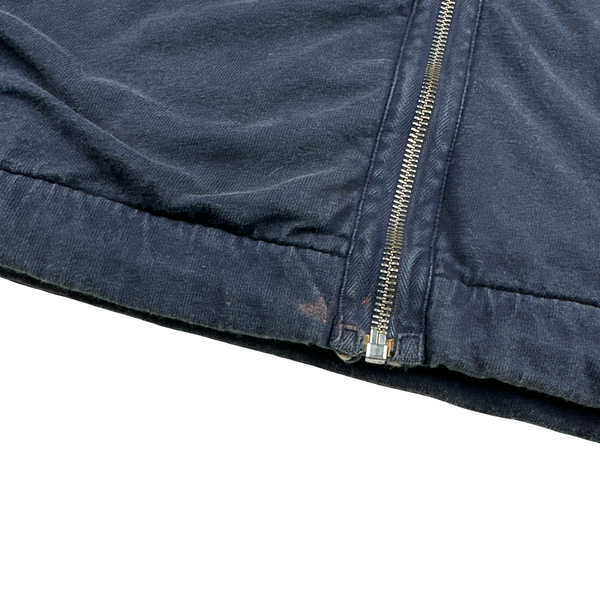 Stone Island 2005 Navy Felt Cotton Zipped Jacket - Large
