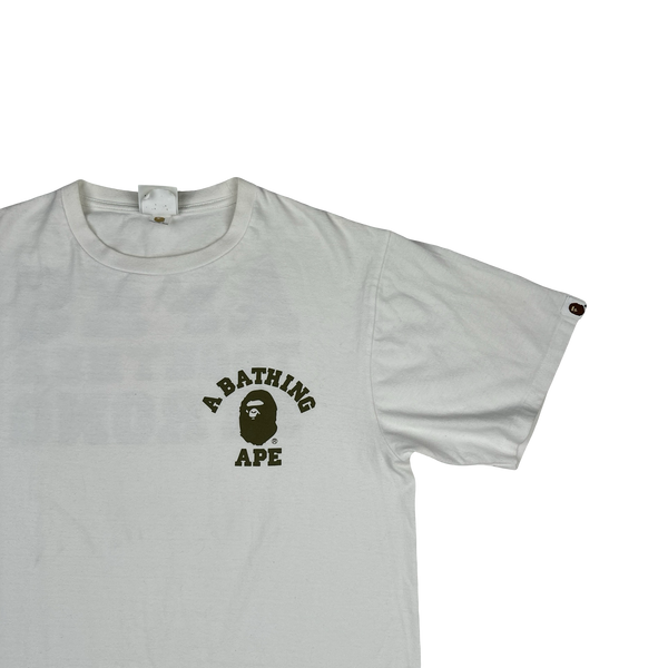 BAPE Stronger Spellout White T Shirt - XL