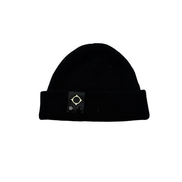 Ma Strum Black Wool Badge Beanie