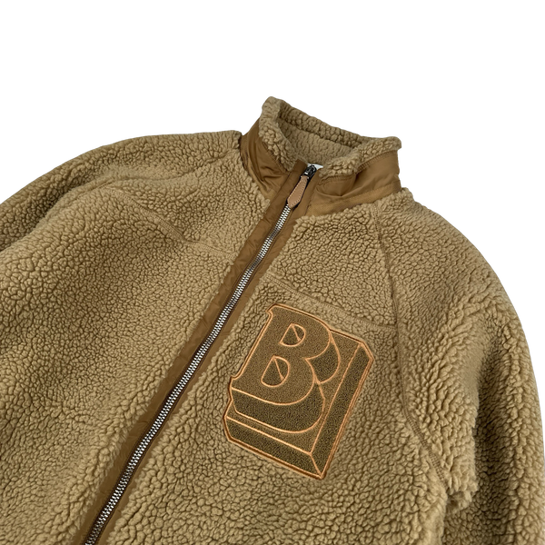 Burberry Emblem Teddy Fleece Zipped Jumper - Small