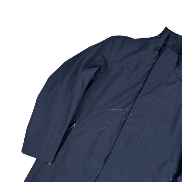 Prada Navy Nylon Red Tab Goretex Shell Long Jacket - XL