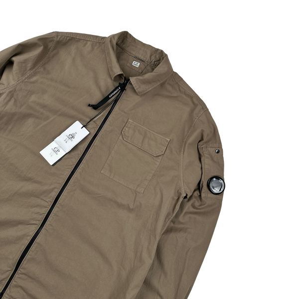 CP Company Brown Cotton Lens Viewer Overshirt - Medium