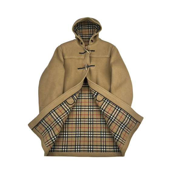 Burberry Lana Wool Blend Hooded Duffle Coat - XL