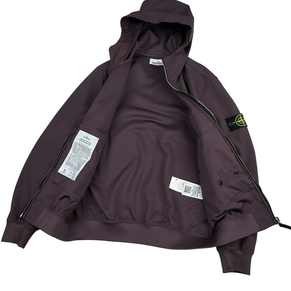 Stone Island 2021 Plum Soft Shell e-Dye Hooded Jacket - Medium