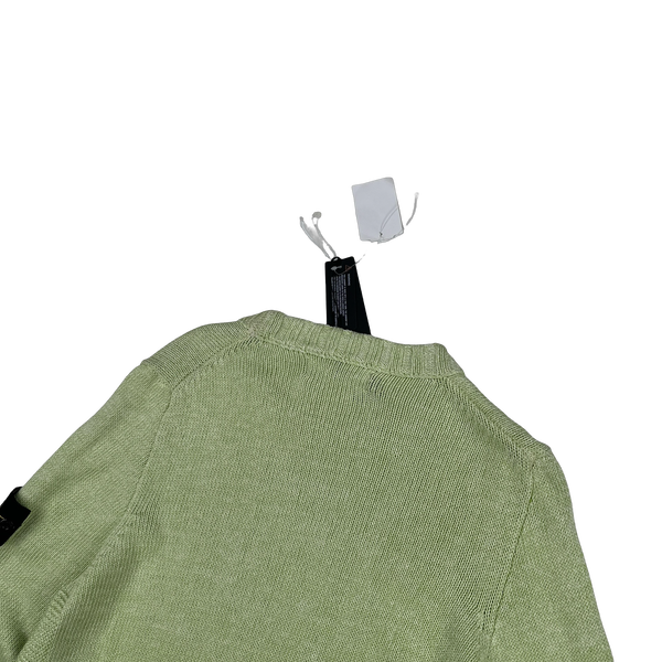 Stone Island 2014 Green Silk Blend Fine Knitted Crewneck - Small