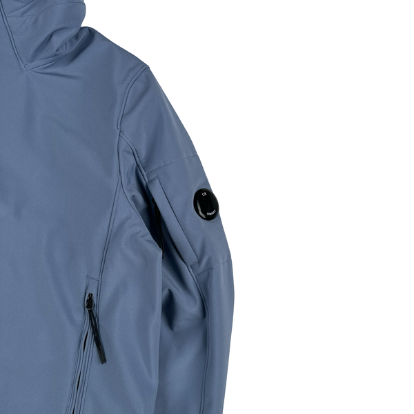 CP Company Blue Fleece Lined Soft Shell Lens Jacket - XL