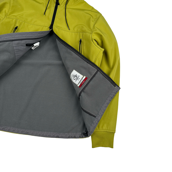 CP Company Olive Soft Shell Goggle Hooded Zipped Jacket - XXL