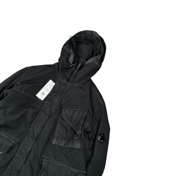 CP Company Grey Quartz Lens Viewer Long Fishtail Jacket - Medium
