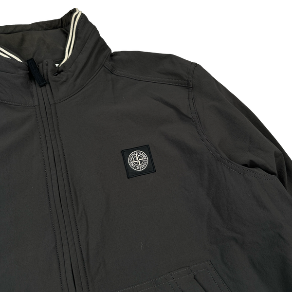 Stone Island 2014 Grey Soft Shell Compass Patch Zipped Bomber Jacket - XL
