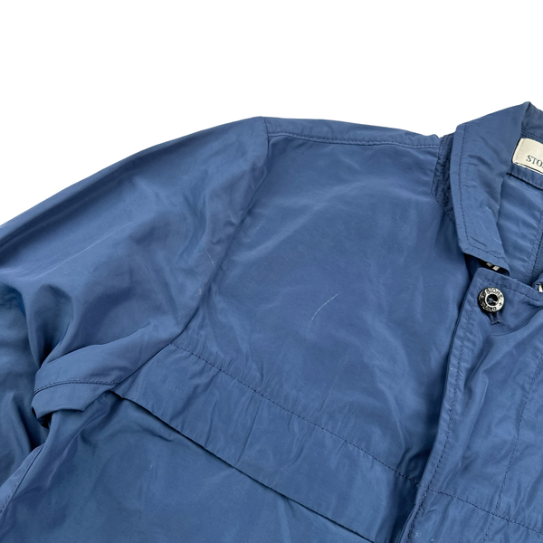 Stone Island 2019 Steel Blue Micro Reps Button Up Jacket - Medium