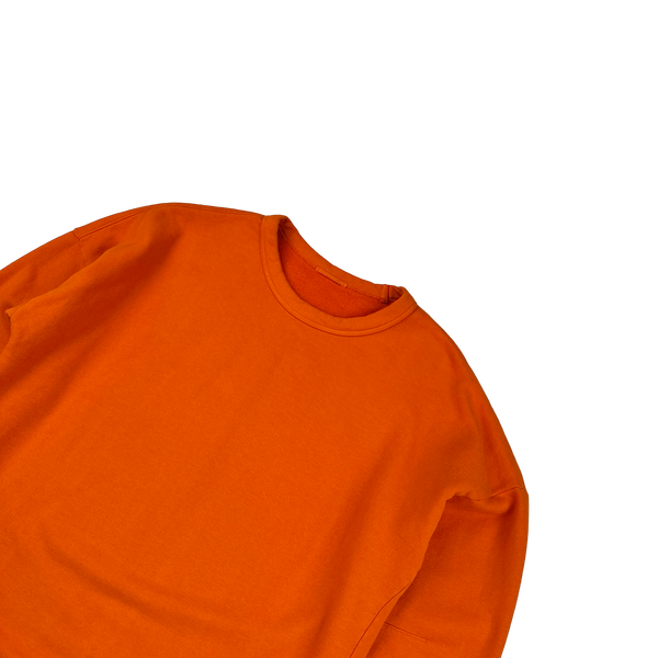 Ten C Orange Cotton Crewneck Jumper - Large
