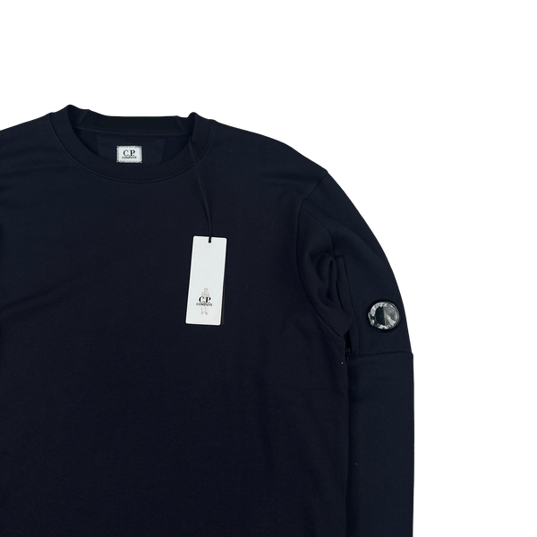 CP Company Navy Cotton Crewneck Lens Viewer Sweatshirt - XL