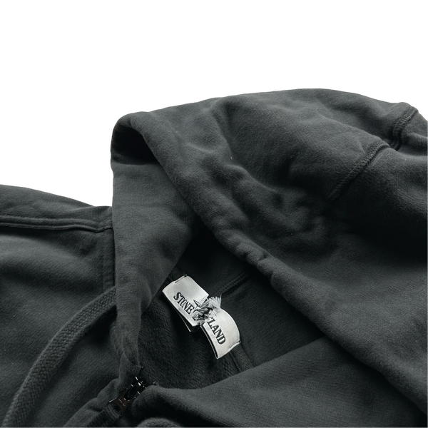 Stone Island 2018 Dark Grey Zipped Cotton Hoodie - Small