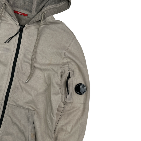 CP Company Grey Re Colour Zipped Hoodie - Small