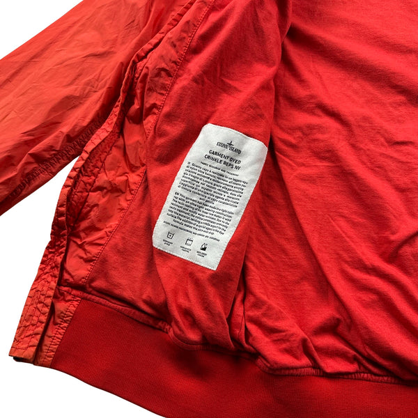 Stone Island 2016 Red Crinkle Reps Bomber Jacket - Small