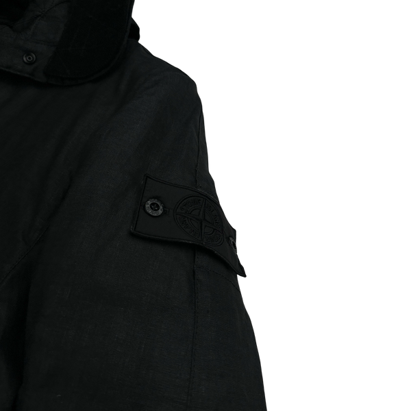 Stone Island 2020 Shadow Rubberized Linen Parka Jacket - Medium