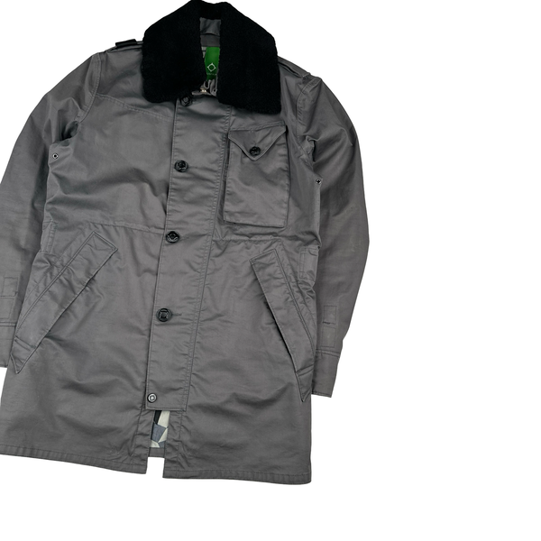 Ma Strum Grey Multi Pocket Long Lightweight Jacket - Small