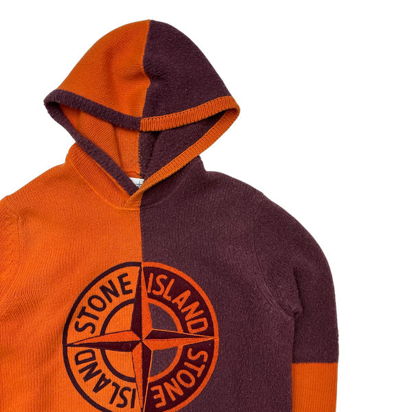 Stone Island 2019 Lambs Wool Two Tone Hoodie - Medium