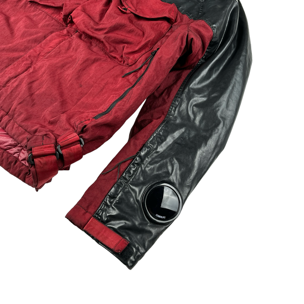 CP Company Red Quartz Quilted Paneled Goggle Jacket - Medium