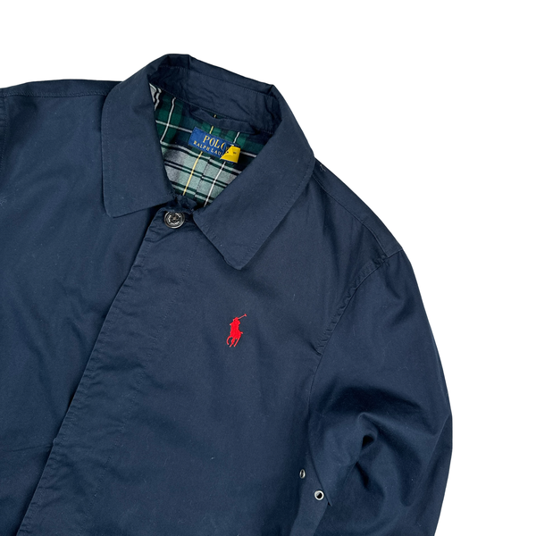 Ralph Lauren Navy Cotton Long Jacket - Small