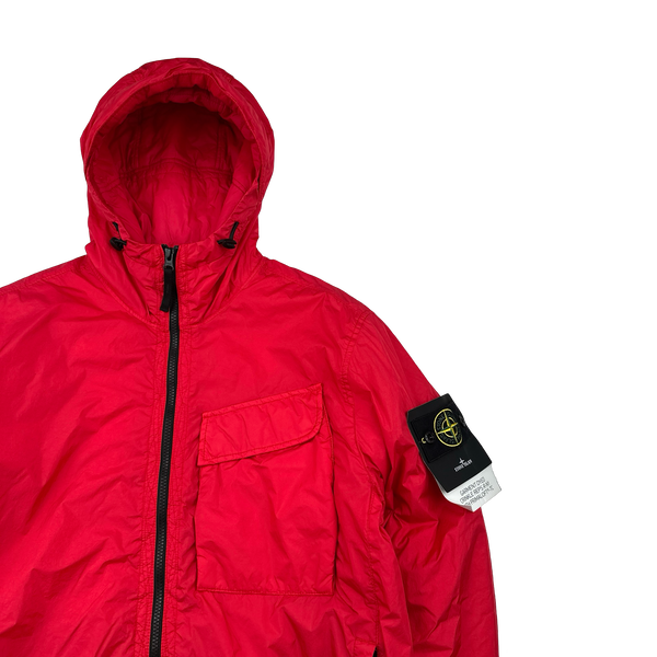 Stone Island 2022 Red Crinkle Primaloft Lined Jacket - Medium