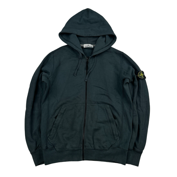 Stone Island 2015 Green Zipped Hoodie - Large