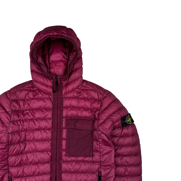 Stone Island 2018 Burgundy Micro Yarn Down Puffer Jacket - Large