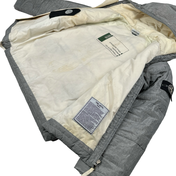 Stone Island AW2000 Hooded Silver Pure Metal Shell - Large