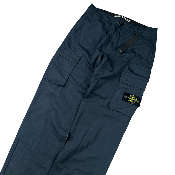 Stone Island 2022 Navy Cotton Cargo Trousers - 31"