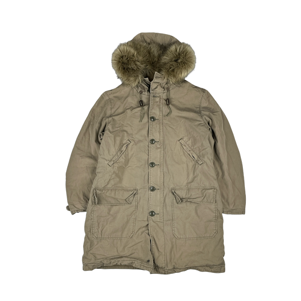 Ralph Lauren Denim Supply Fur Hooded Parka Jacket - Large