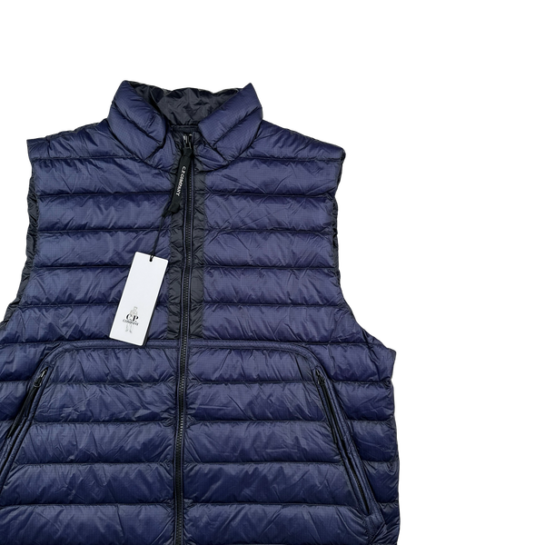 CP Company Navy DD Shell Down Filled Lens Viewer Gilet - Medium & Large