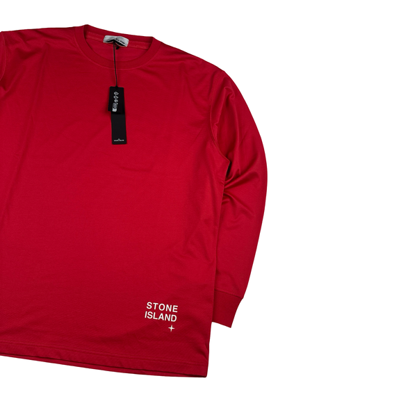 Stone Island 2022 Red Spellout Longsleeve T-Shirt - XXL