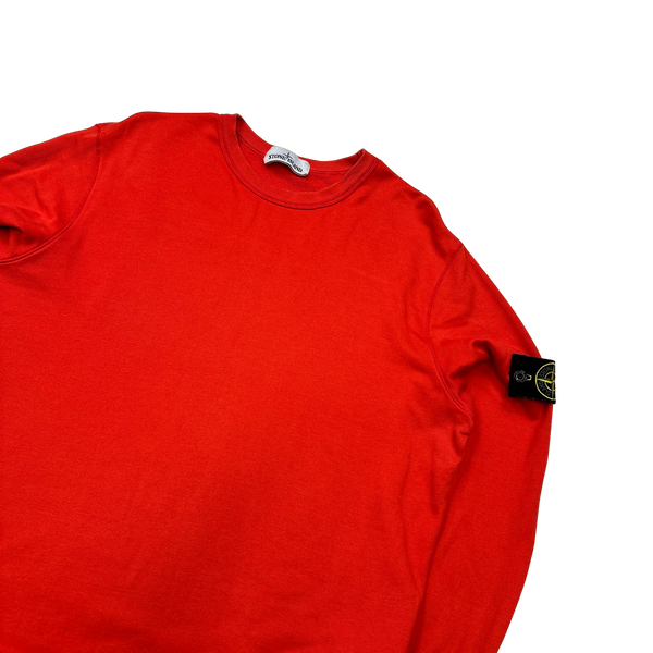 Stone Island 2015 Red Cotton Crewneck Sweatshirt - XL